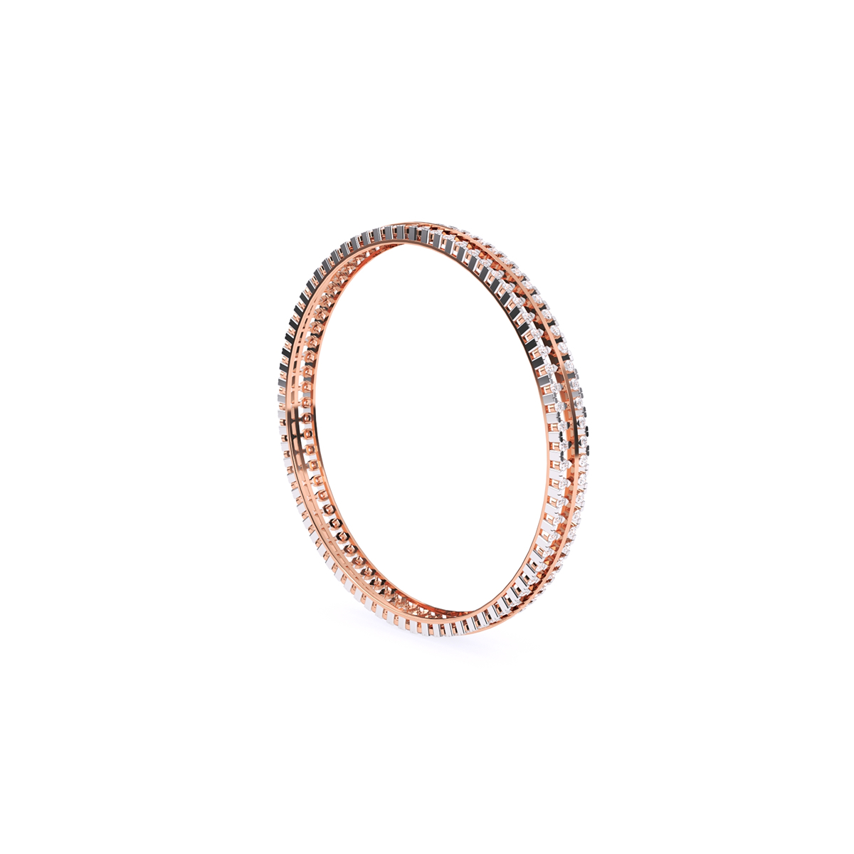 Round Single Line Lab grown Diamond Bangle